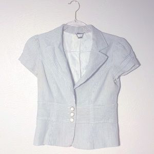 Guess Pinstripe Cropped Jacket
